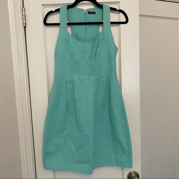 💙 Nanette Lepore Textured Basketweave Tiffany and Co Blue Dress size XS - Picture 5 of 5